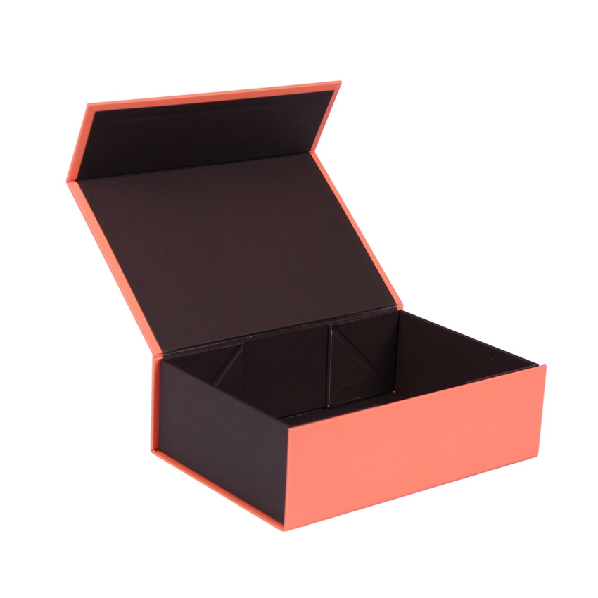 Coral and Black Collapsible Gift Box