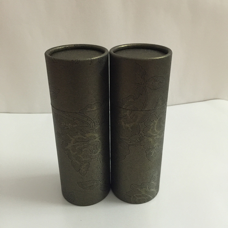 Floral-Textured Round Tube Gift Box