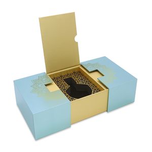 Light Blue and Gold Double-Door Perfume Box