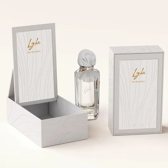 Wood-Grain Panel Hinged Perfume Gift Box
