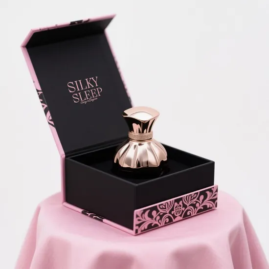 Black and Pink Floral Hinged Perfume Box