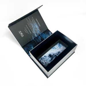 Black Book-Style Perfume Box with Wave-Print Lining